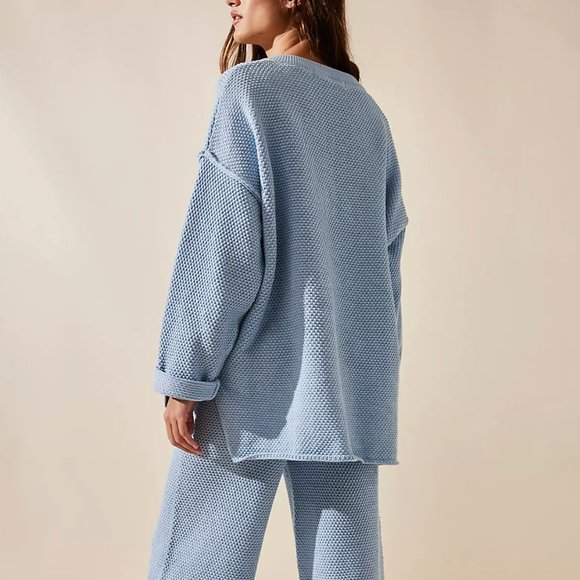 Free People Hailee Sweater Set - Soft Heather Blue - Picture 2 of 6